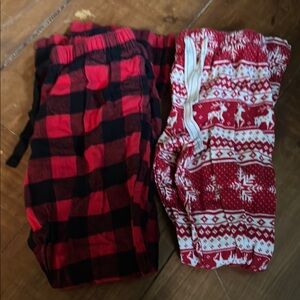 Pajama Bundle- Red and Black Plaid & Reindeer - 2 pairs